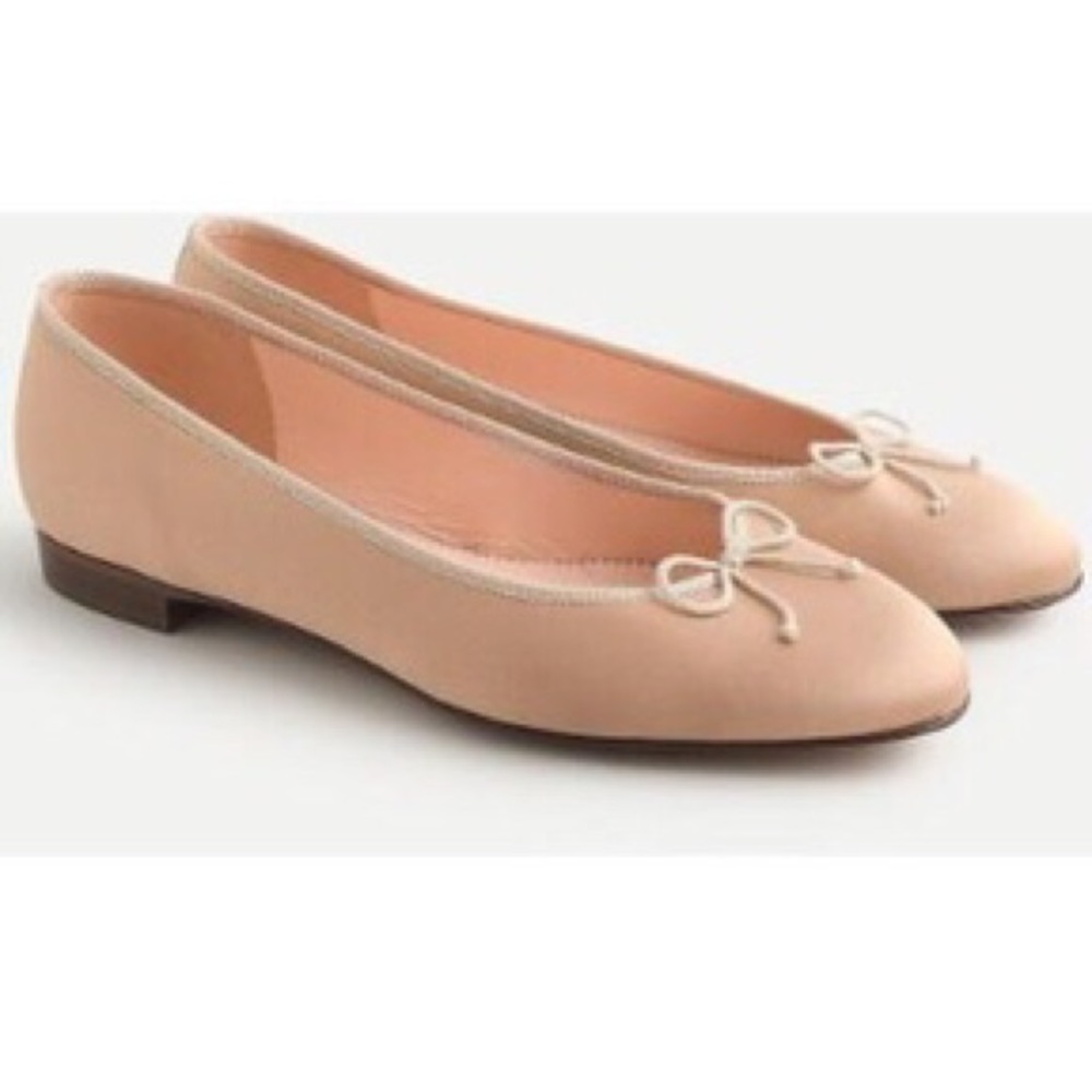 J.Crew Kiki Light Pink Satin Ballet Flats